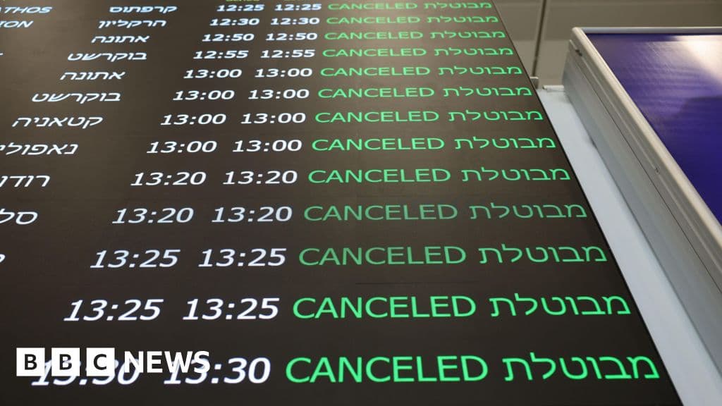 Flights cancelled as travel warnings issued after US-Israeli strikes on Iran - BBC