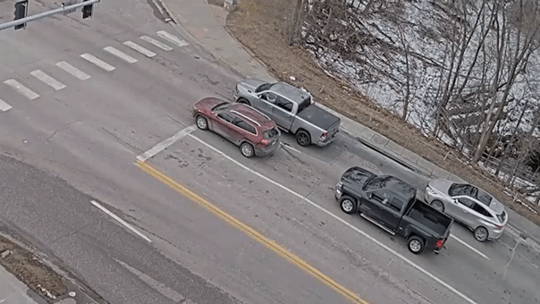 Terrifying moment caught on camera as road collapse suddenly swallows vehicles in busy intersection