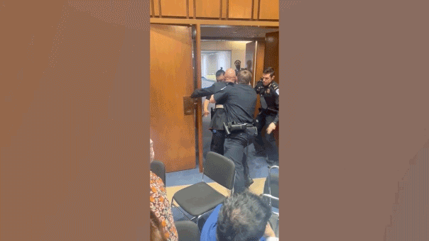 WATCH: Navy SEAL-turned-senator tackles 'unhinged' protester during chaotic hearing