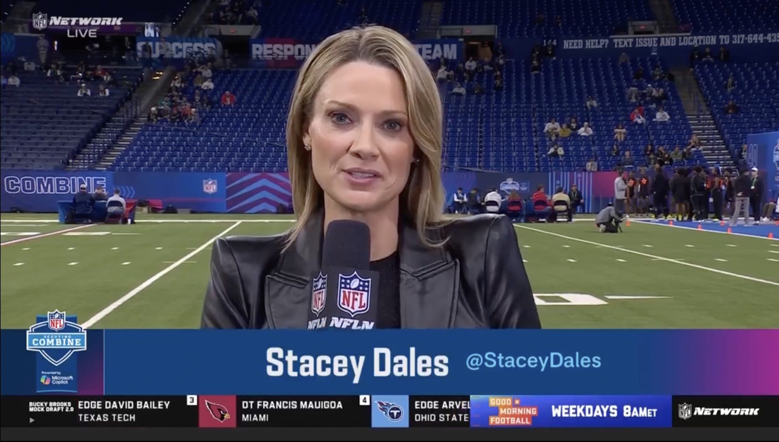 Stacey Dales praised for NFL Scouting Combine reporting