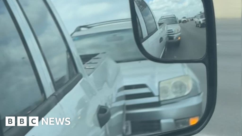 Driver stops out of control SUV with his own vehicle