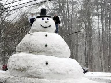 WATCH: Man's mega snowman grows to 23 feet