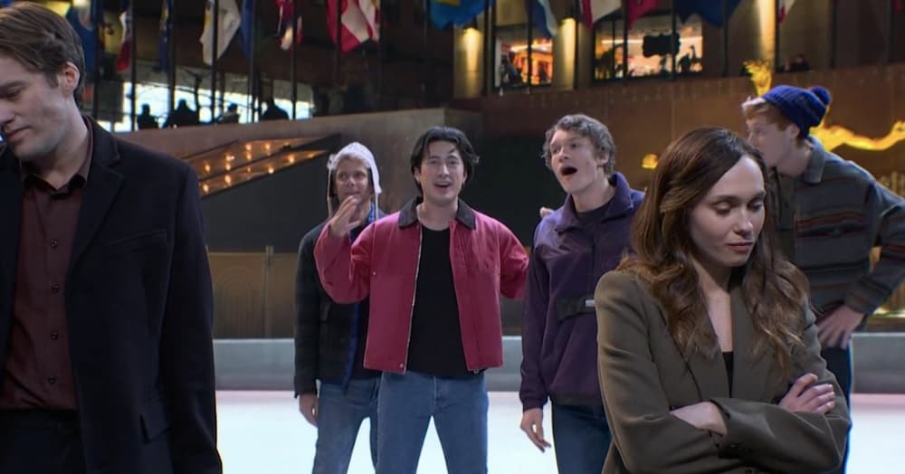 ‘Heated Rivalry’ Stars Connor Storrie and Hudson Williams Reunite on ‘SNL’ for Ice Skating Sketch
