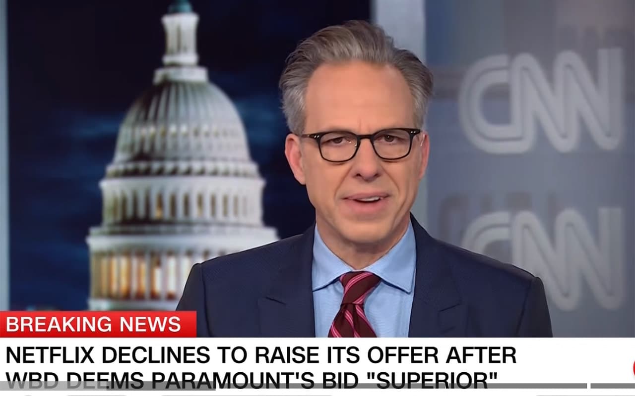 CNN’s Jake Tapper Breaks News of Paramount Buying Network’s Parent Company WBD Live on Air: ‘It Affects Everybody I’m Looking at Right Now in the Studio’