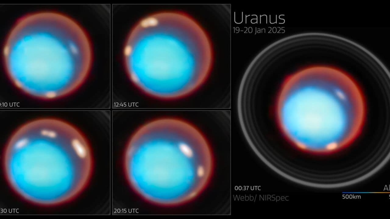 James Webb telescope spots giant auroras rolling through Uranus' atmosphere